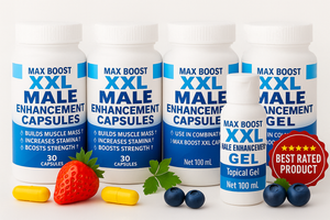 Max Boost XXL Bulk Deal — 4 Bottles + Free Gel Special - Male Vitality & Strength